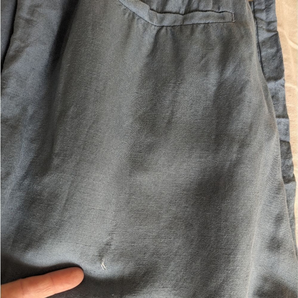 Madewell Pleated Linen Blend High Waist Tailored Tapered Pant Sz 8 in Ocean - Picture 12 of 13